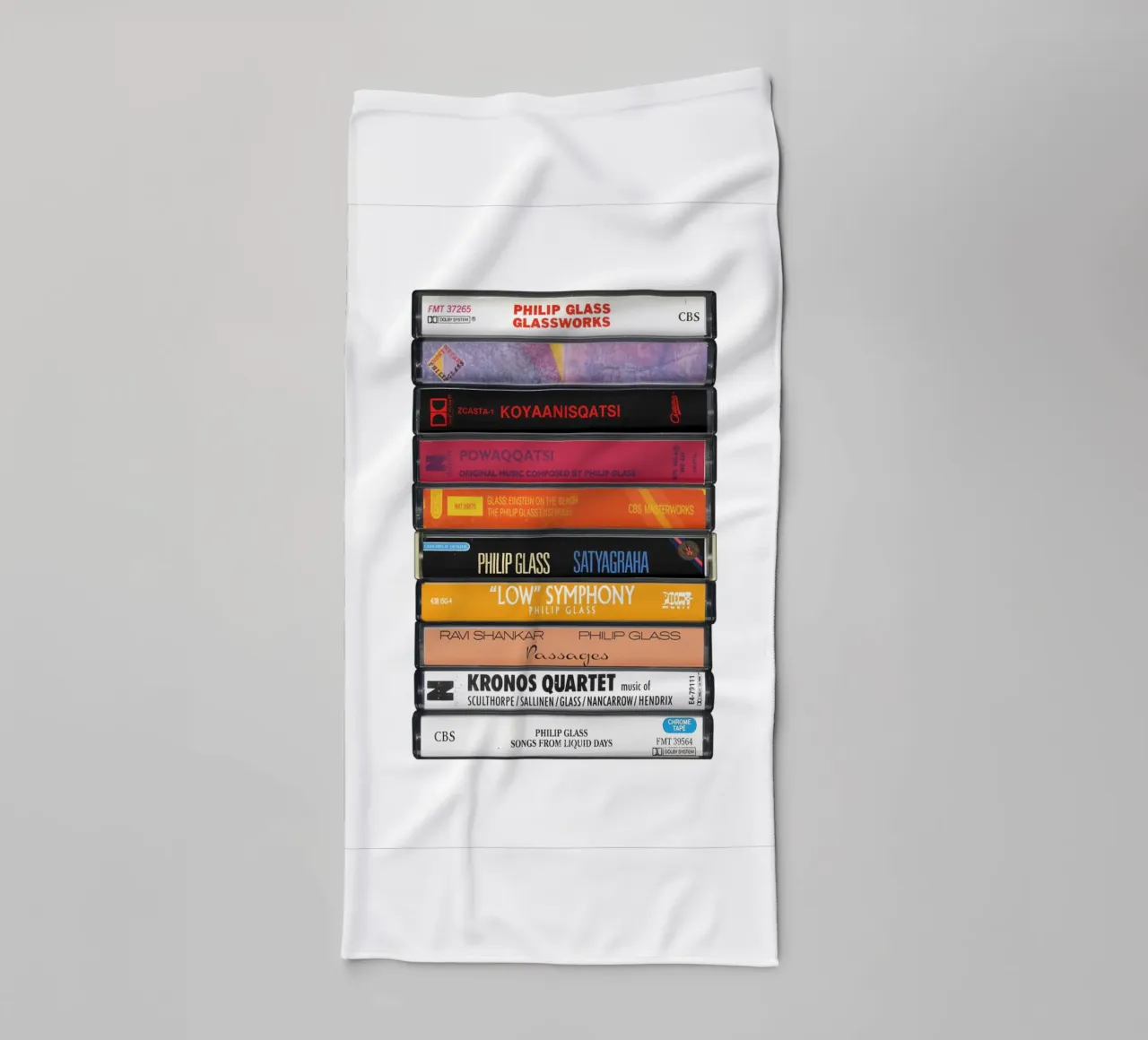 Philip Glass - Collected Albums - Cassette Print serviette de bain de MrMustardPrints