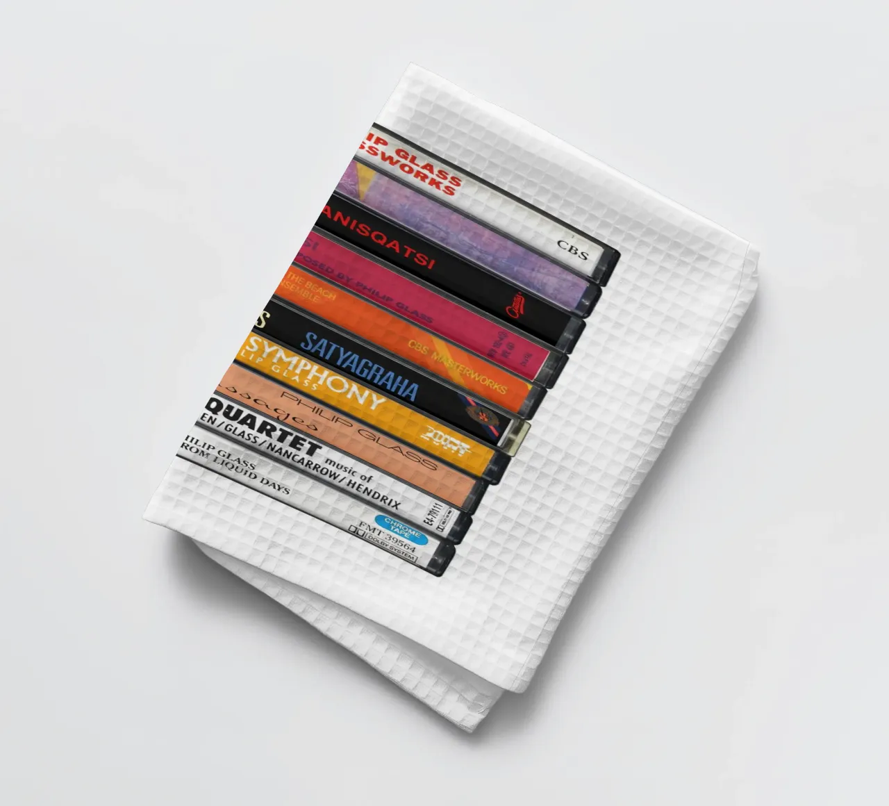 Philip Glass - Collected Albums - Cassette Print torchon de MrMustardPrints
