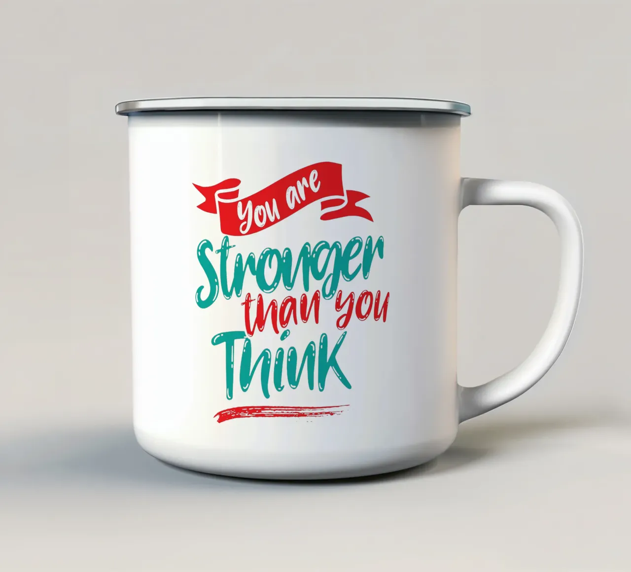 Siete più forti di quanto pensiate tazza in smalto da Gunawan Rb