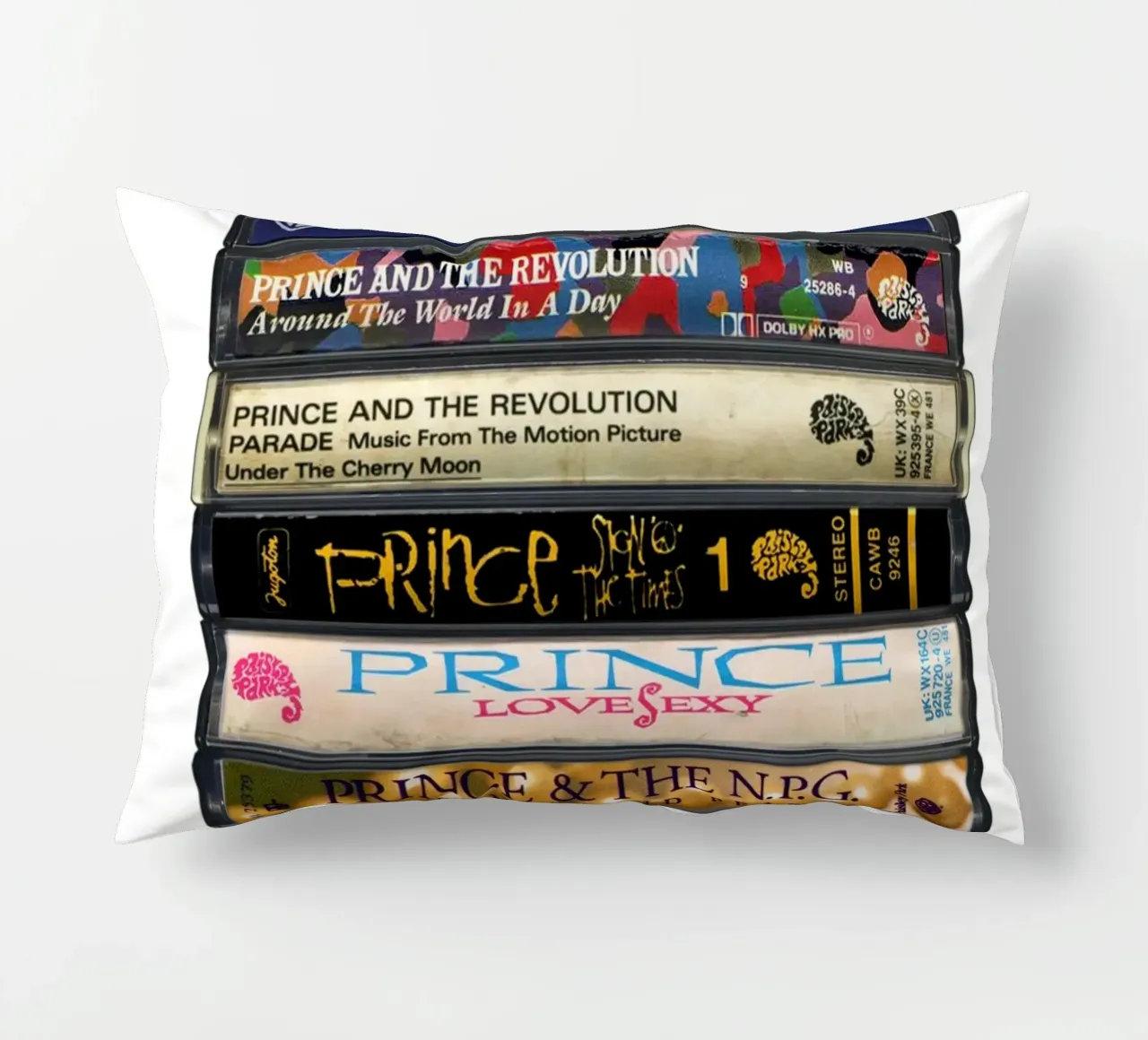 Prince - Raccolta di album - Stampa su cassetta cuscino da MrMustardPrints