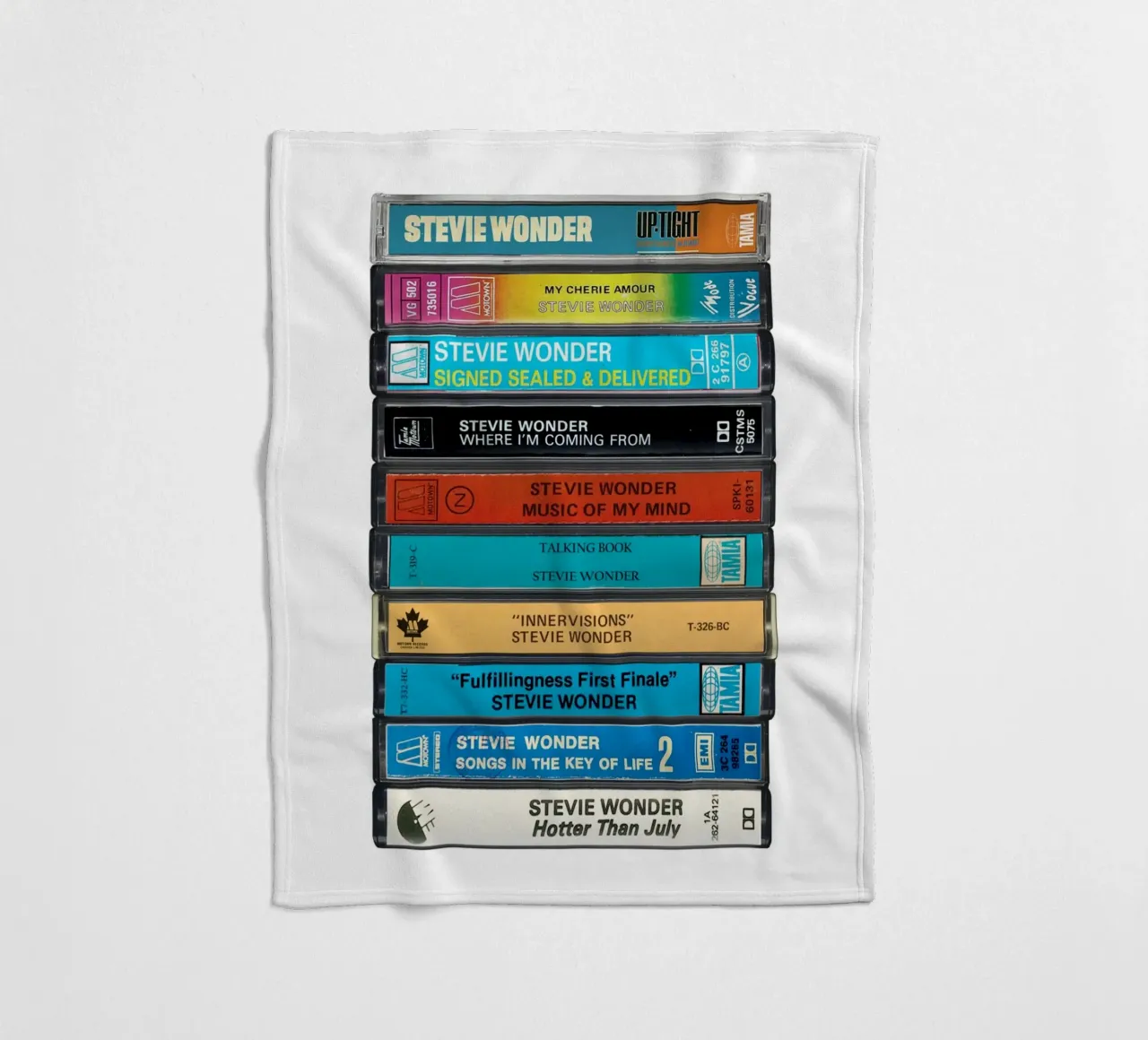 Stevie Wonder - Album raccolti - Stampa su cassetta coperta in pile da MrMustardPrints
