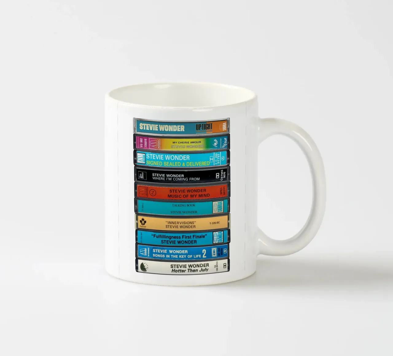 Stevie Wonder - Album raccolti - Stampa su cassetta tazza in ceramica da MrMustardPrints