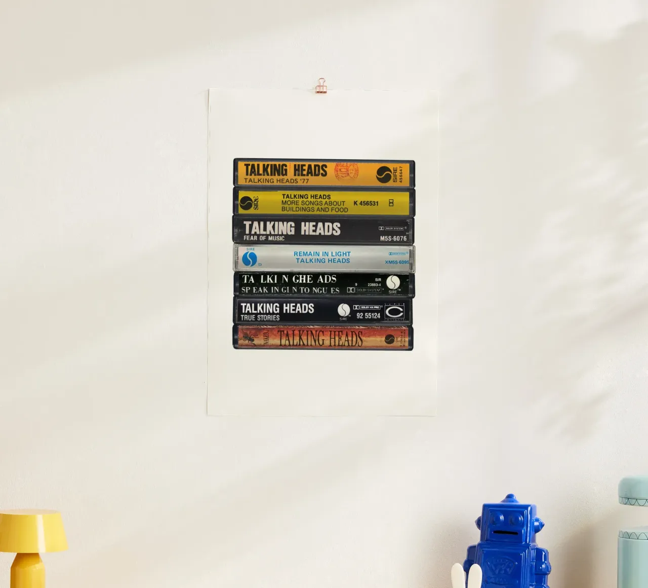 Talking Heads - Album raccolti - Stampa su cassetta poster con telaio in alluminio da MrMustardPrints