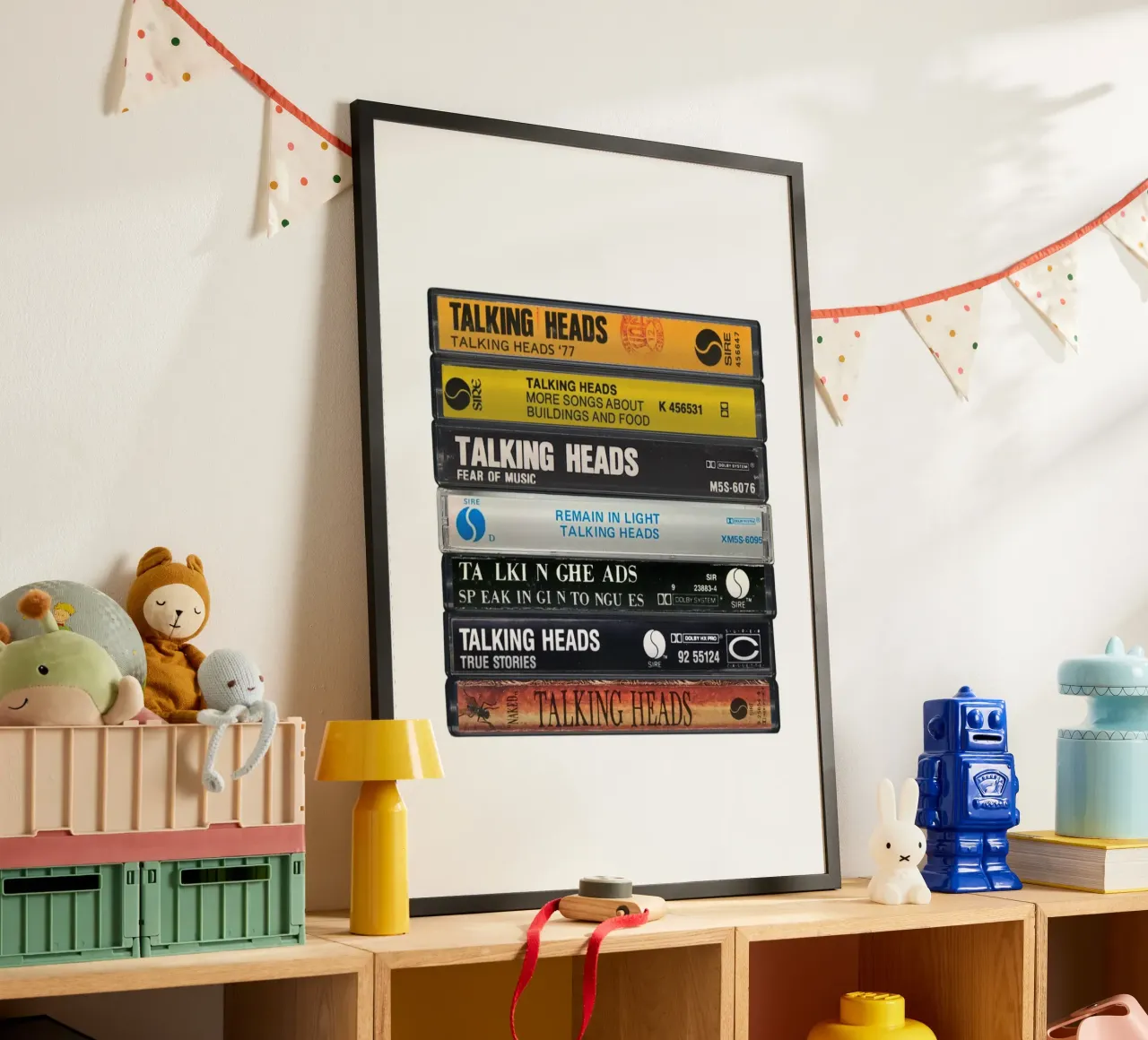 Talking Heads - Album raccolti - Stampa su cassetta poster con telaio in alluminio da MrMustardPrints
