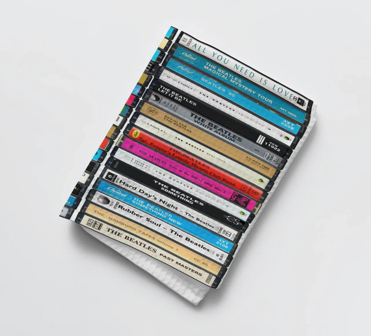 The Beatles - Collected Albums & Singles - Cassette Print tea towel by MrMustardPrints