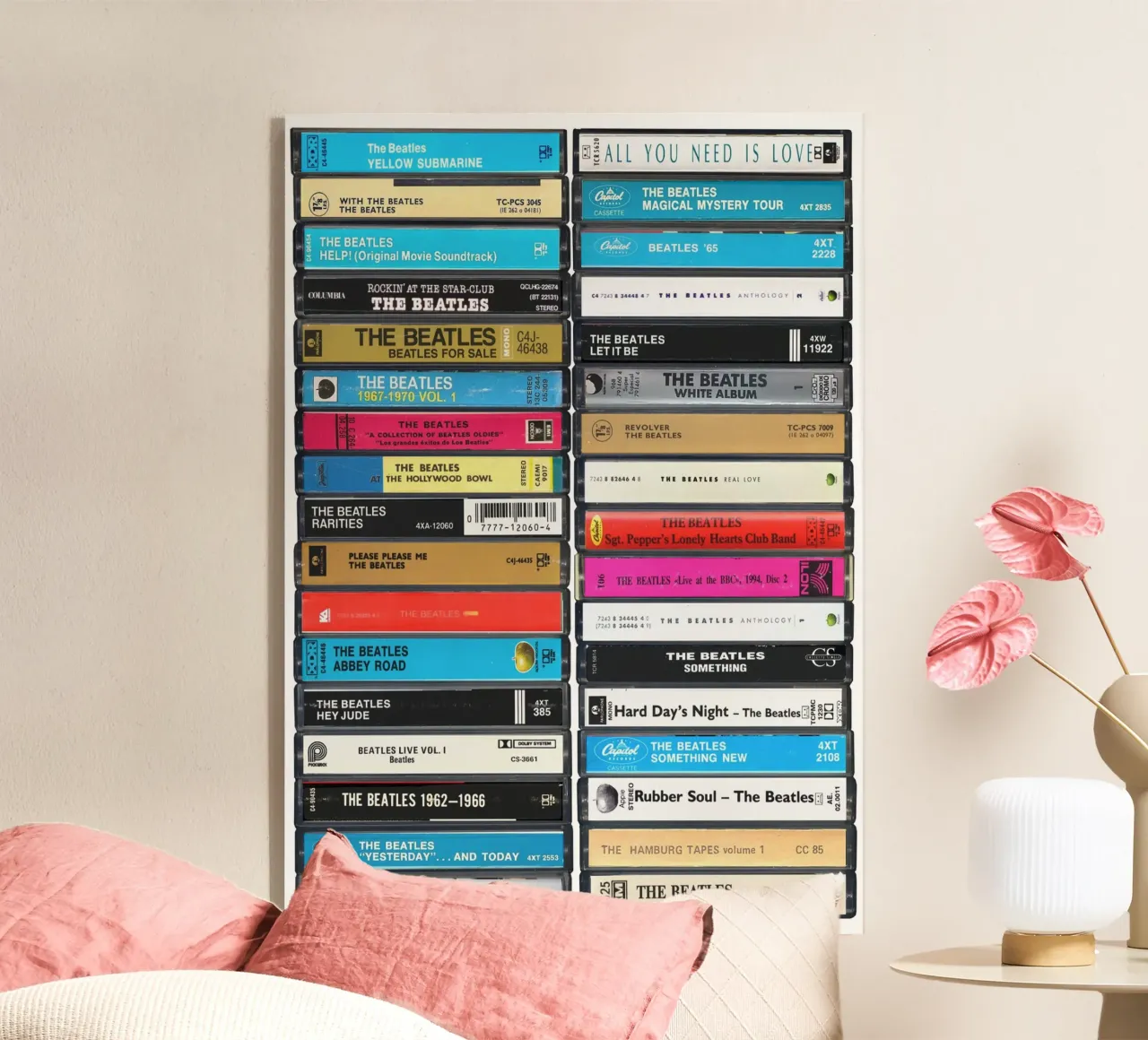 The Beatles - Collected Albums & Singles - Cassette Print metacrilato de MrMustardPrints