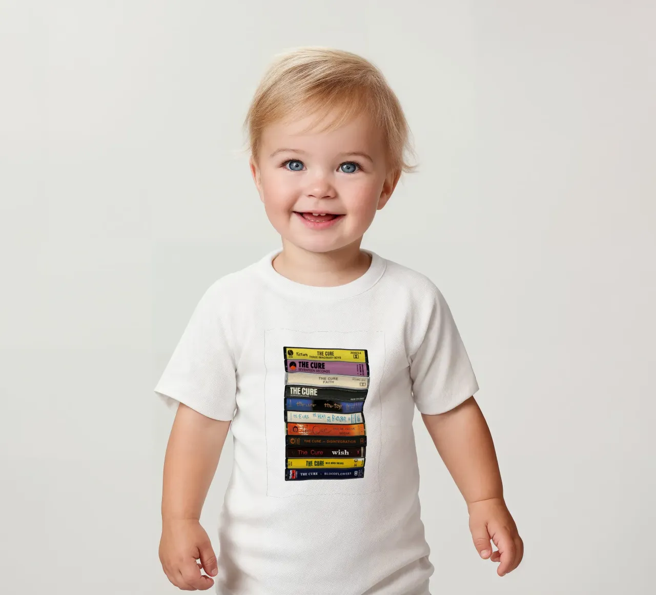 The Cure - Gesammelte Alben - Kassettendruck Baby T-Shirt von MrMustardPrints