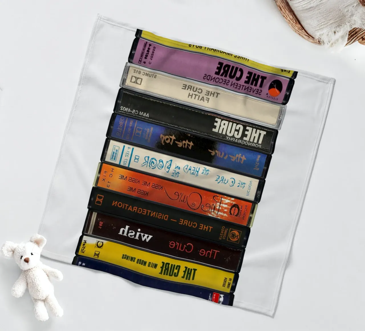The Cure - Collected Albums - Cassette Print manta de franela de MrMustardPrints