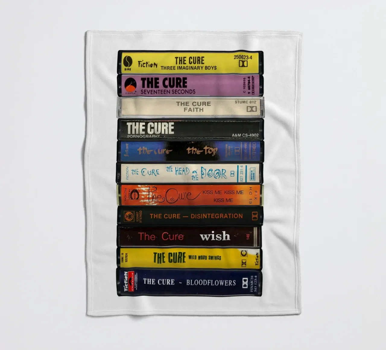 The Cure - Collected Albums - Cassette Print manta de franela de MrMustardPrints