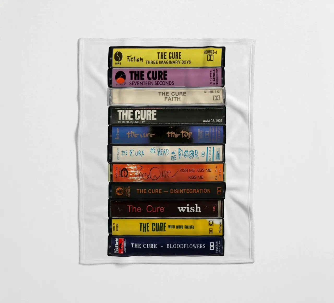 The Cure - Collected Albums - Cassette Print manta de franela de MrMustardPrints
