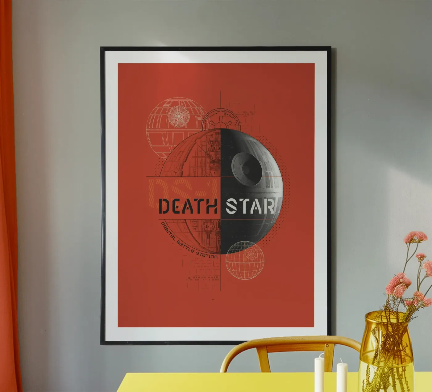 DEATH STAR II poster con telaio in alluminio da Star Wars