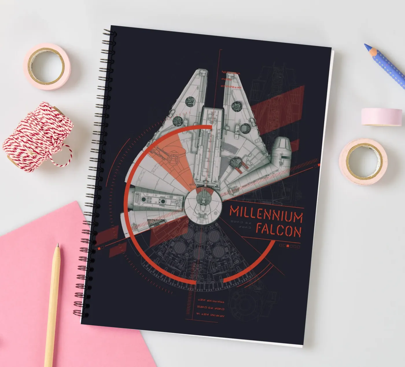 MILLENNIUM FALCON notitieboek met spiraal van Star Wars