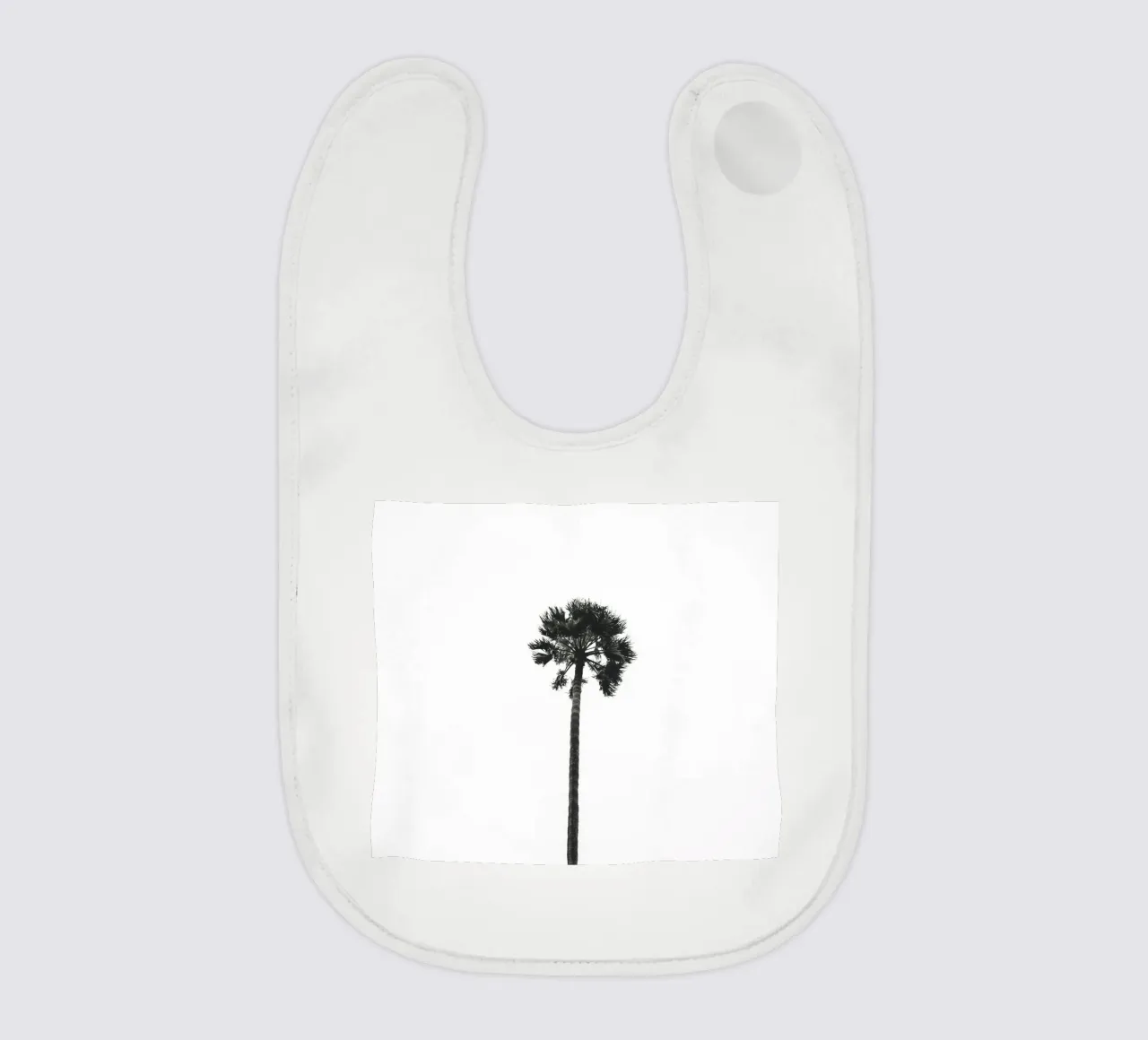 Minimal Palm - Calma tropicale in bianco e nero bavaglino da Whole©