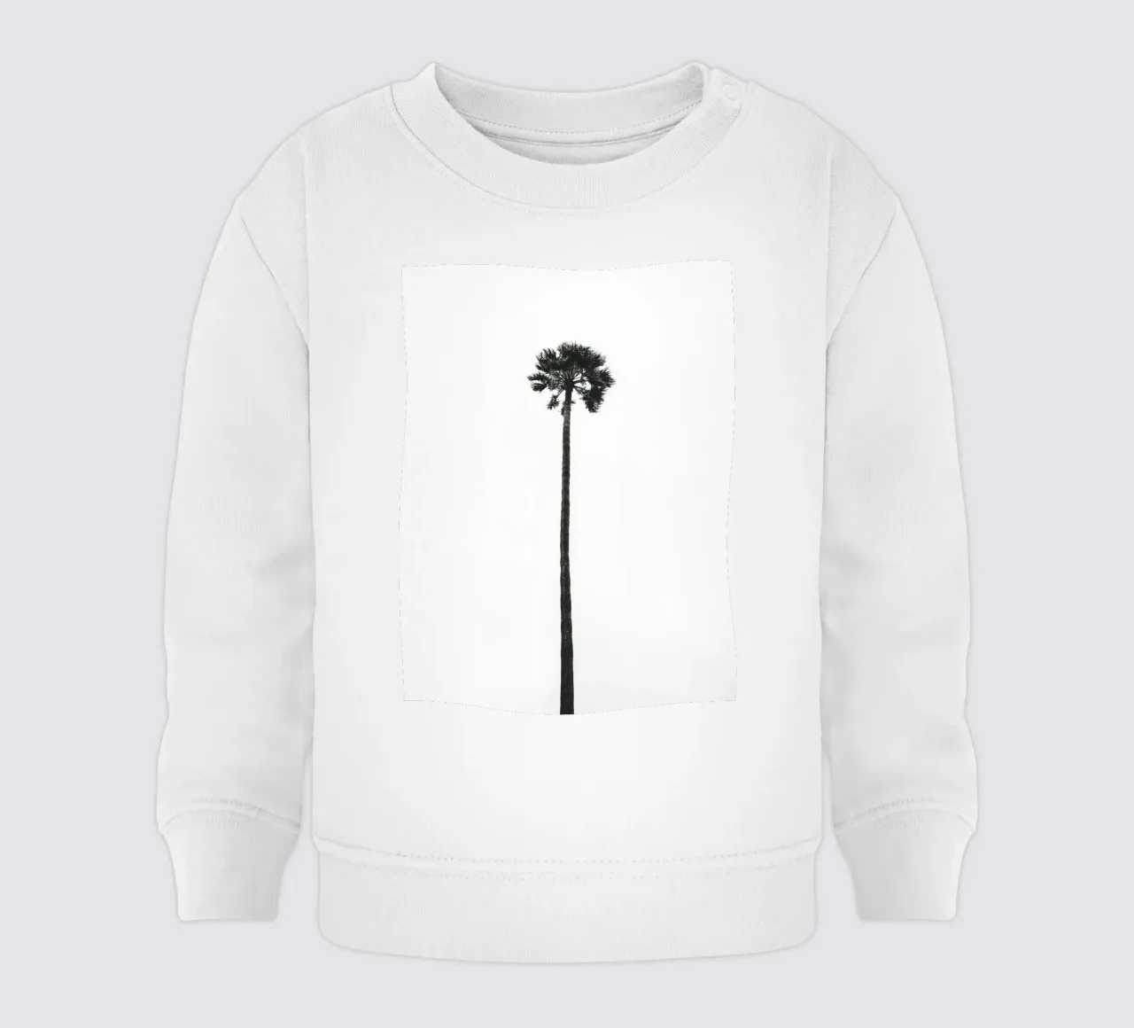 Minimal Palm - Calma tropicale in bianco e nero felpa neonato da Whole©