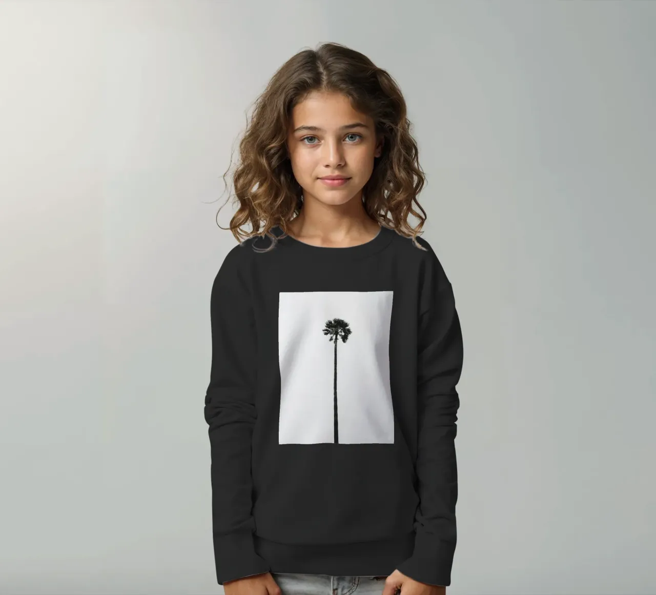 Minimal Palm - Calma tropicale in bianco e nero felpa bambino da Whole©