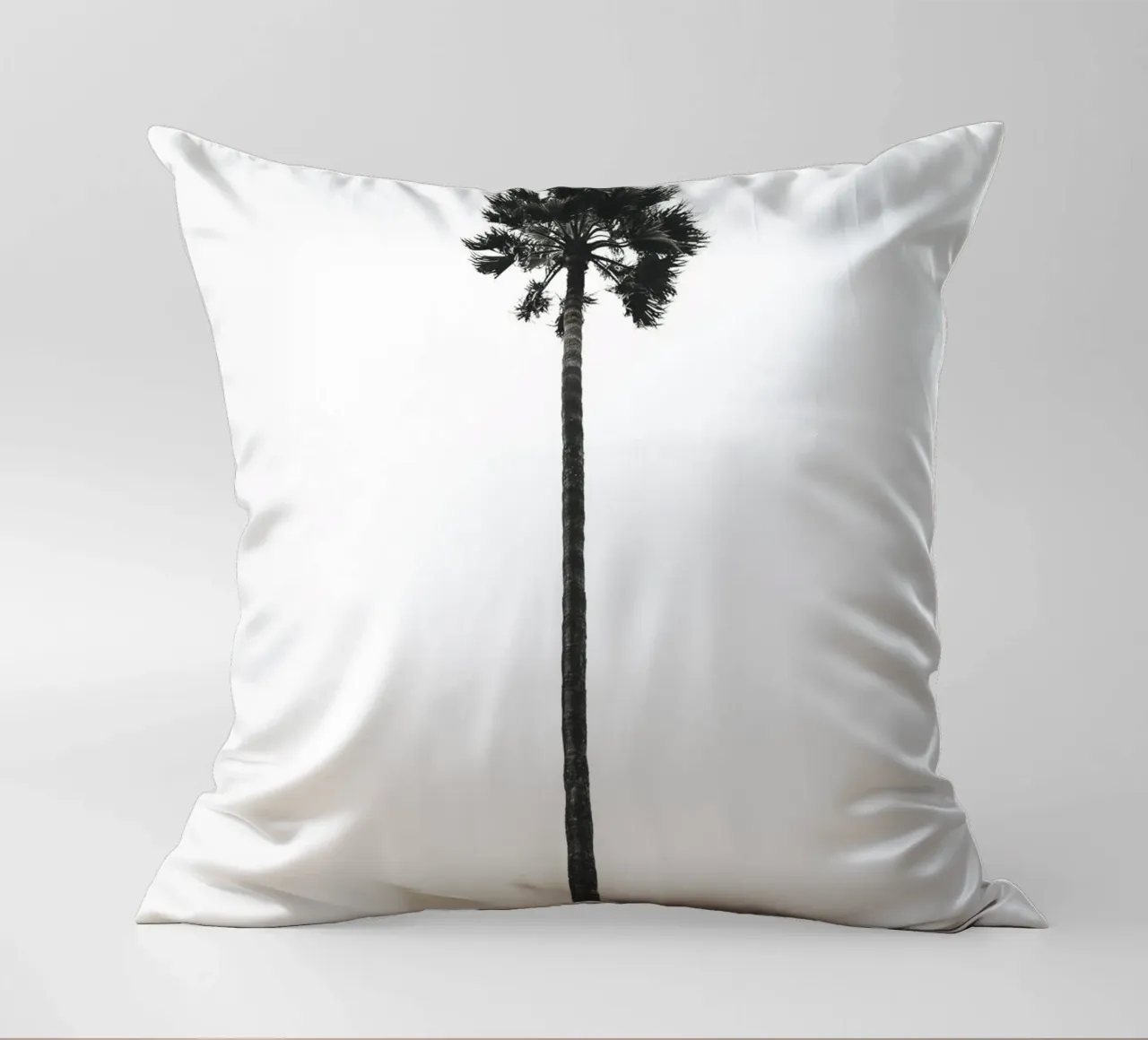 Minimal Palm - Calma tropicale in bianco e nero cuscino da Whole©