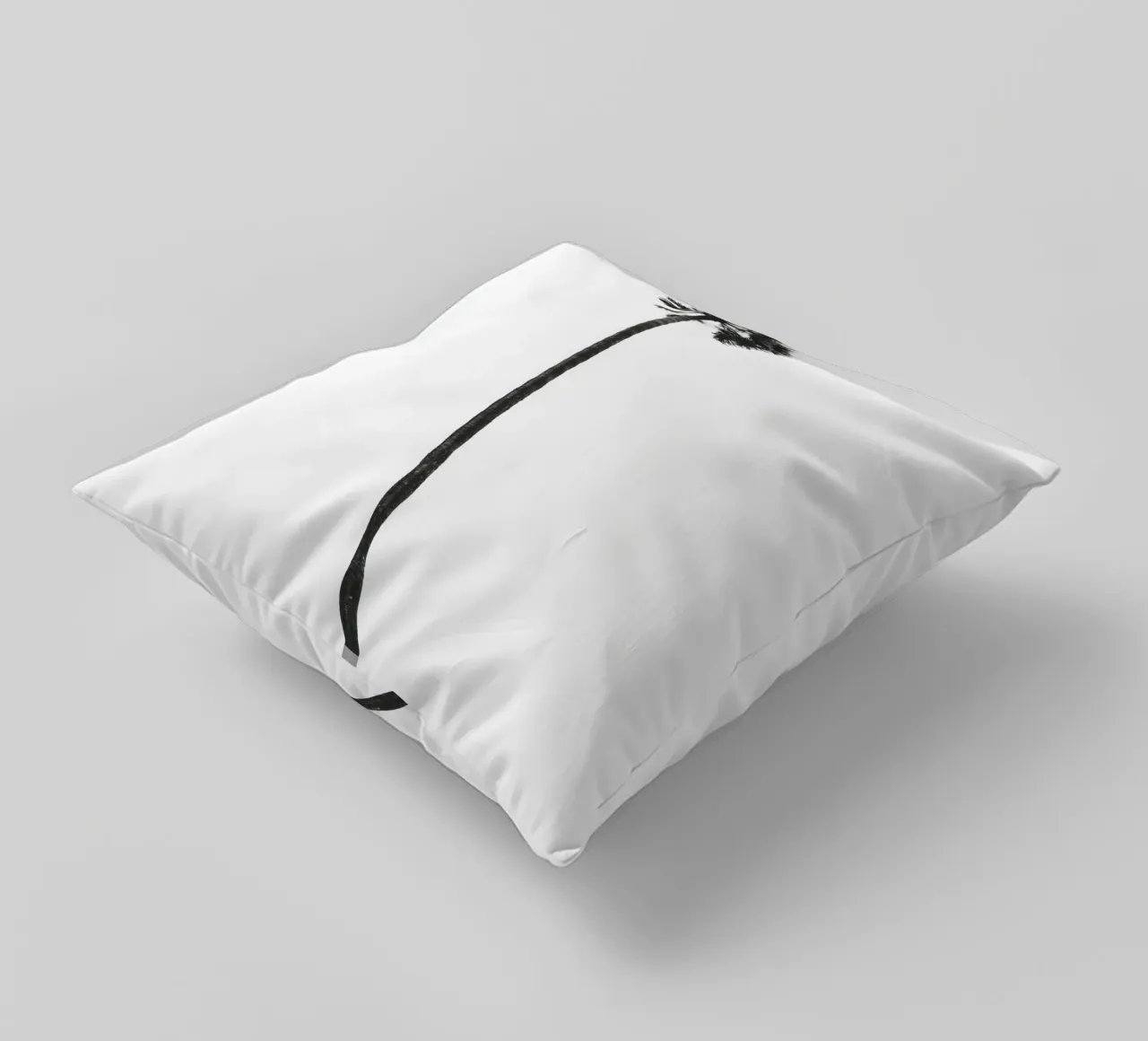 Minimal Palm - Calma tropicale in bianco e nero cuscino da Whole©