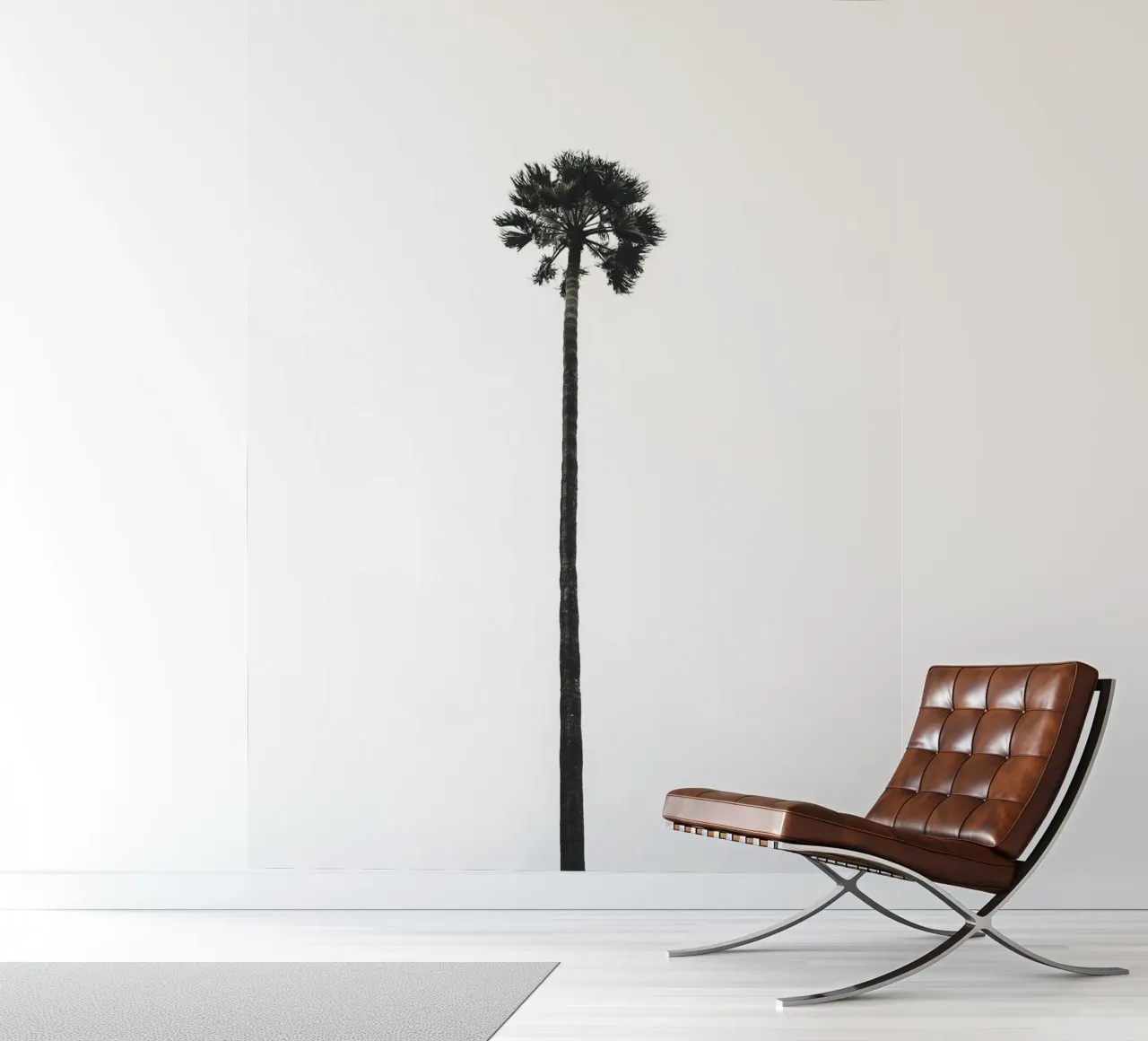 Minimal Palm - Tropical calm in black and white photo wallpaper by Whole©