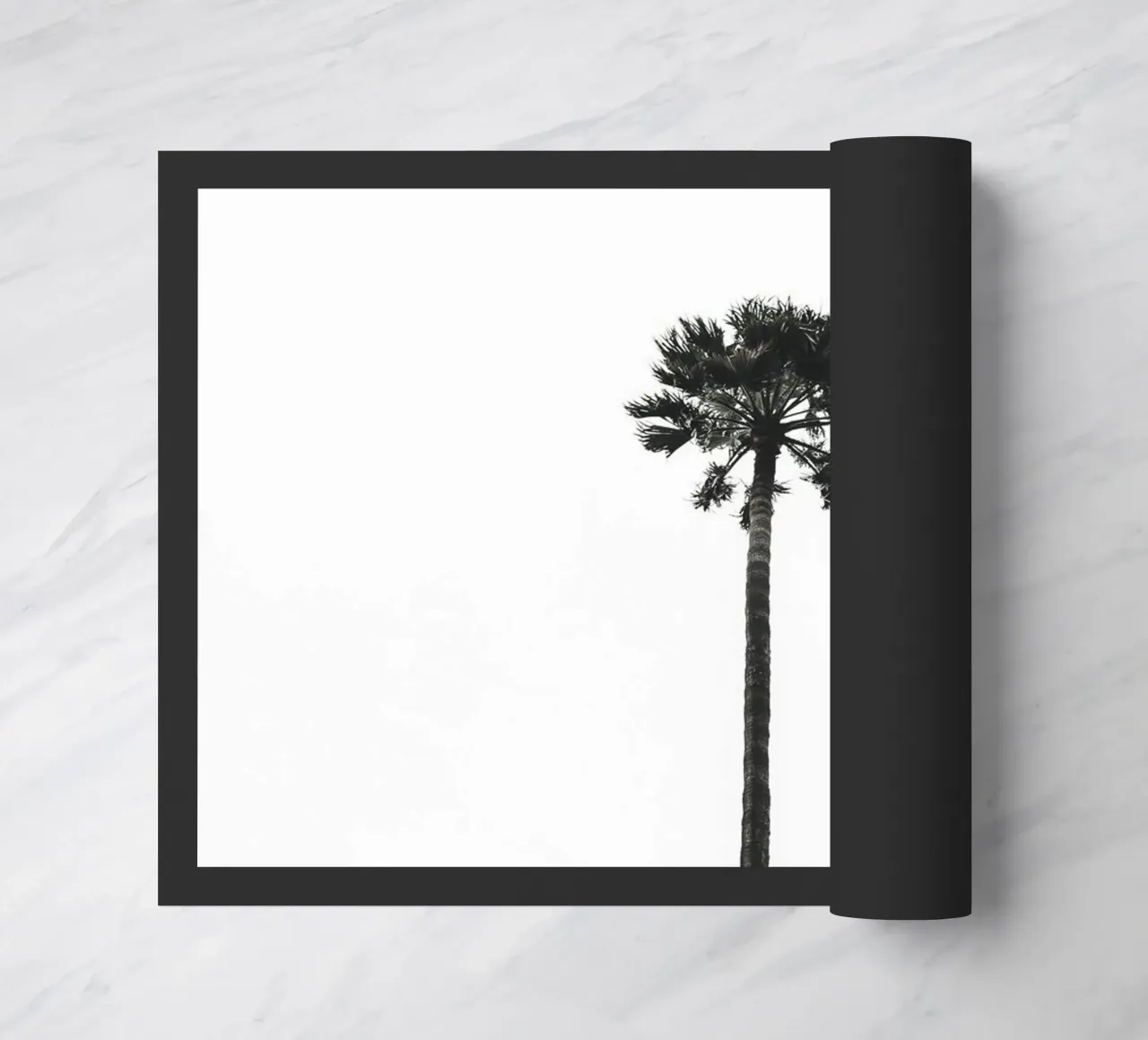 Minimal Palm - Calma tropicale in bianco e nero zerbino da Whole©