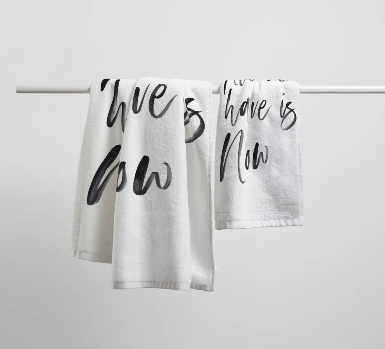 All We Have Is Now - Minimalist motif for your home towel by Whole©