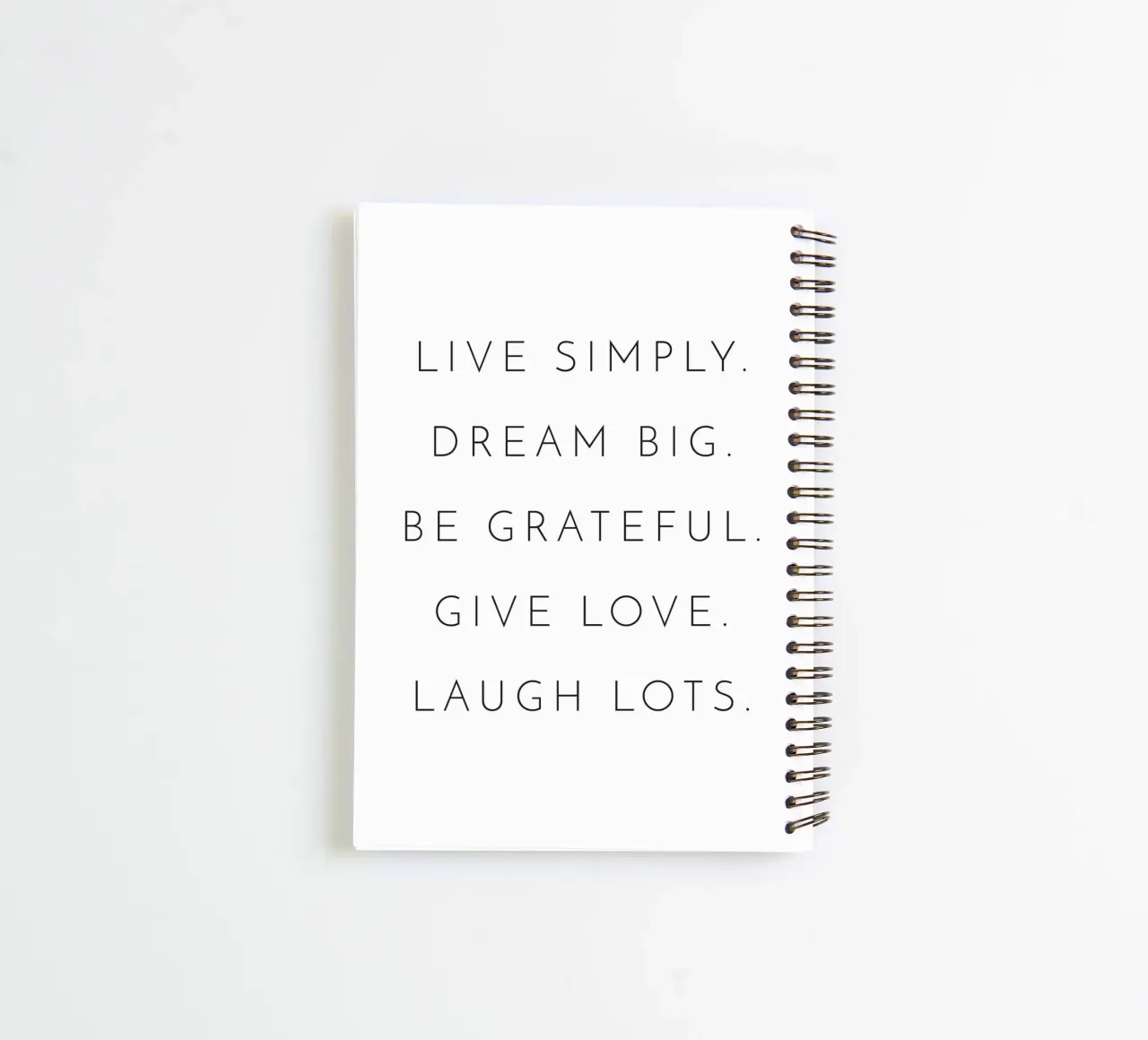 Live Simply - Inspiring minimalist design spiral notebook by Whole©