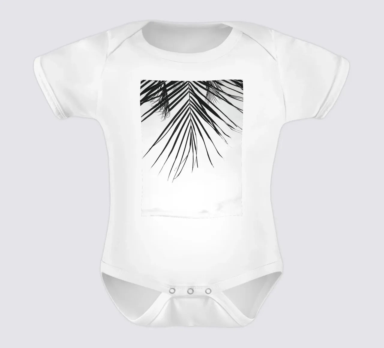 Foglia tropicale - Monochromes Palmenblatt Design body neonato maniche corte da Whole©