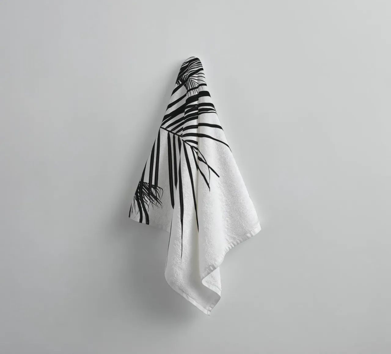 Foglia tropicale - Monochromes Palmenblatt Design asciugamano da bagno da Whole©