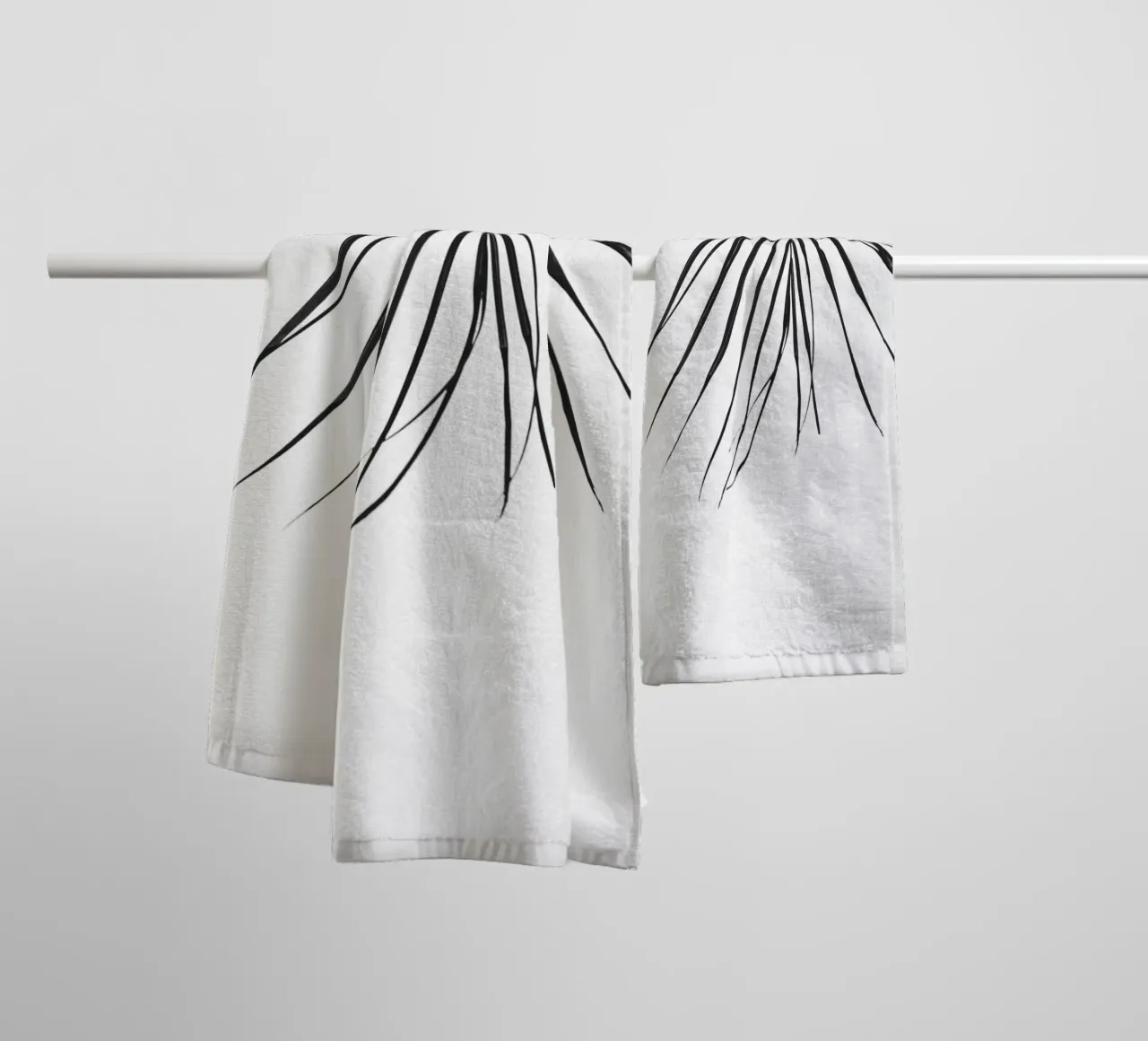 Foglia tropicale - Monochromes Palmenblatt Design asciugamano da bagno da Whole©