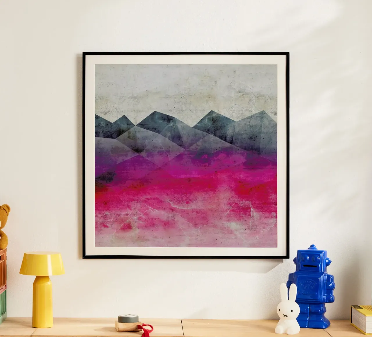 Pink Concrete poster avec cadre en aluminium de cafelab
