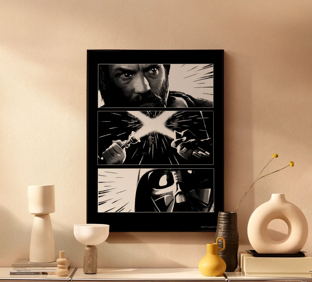 OBI-WAN vs. DARTH VADER metacrilato de Star Wars
