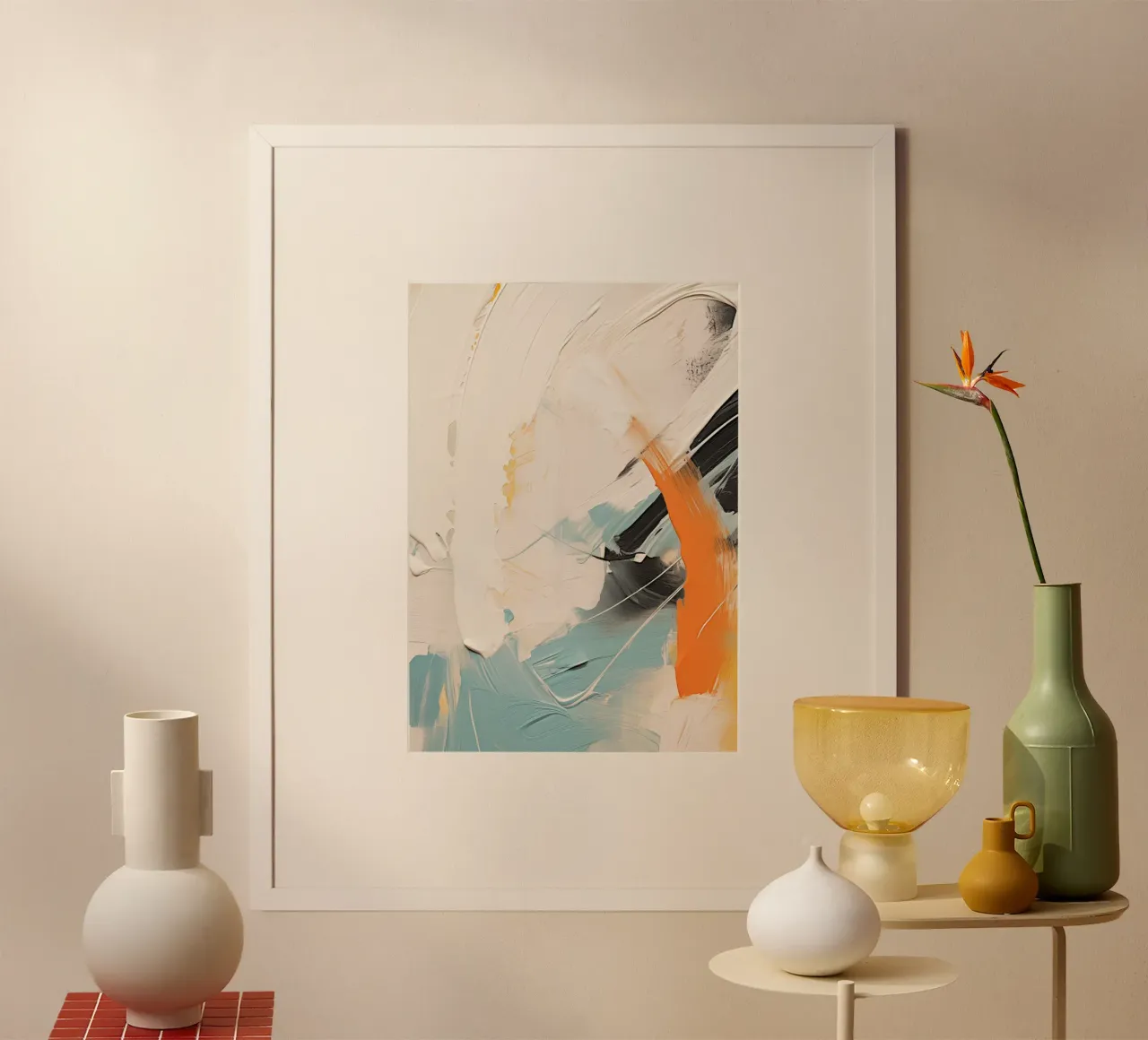 Boho Artistic 1 Texture 2 poster con telaio in legno da Boho Print Collection