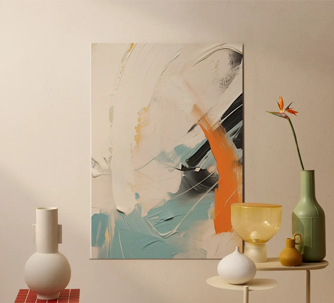 Boho Artistic 1 Texture 2 poster con telaio in legno da Boho Print Collection