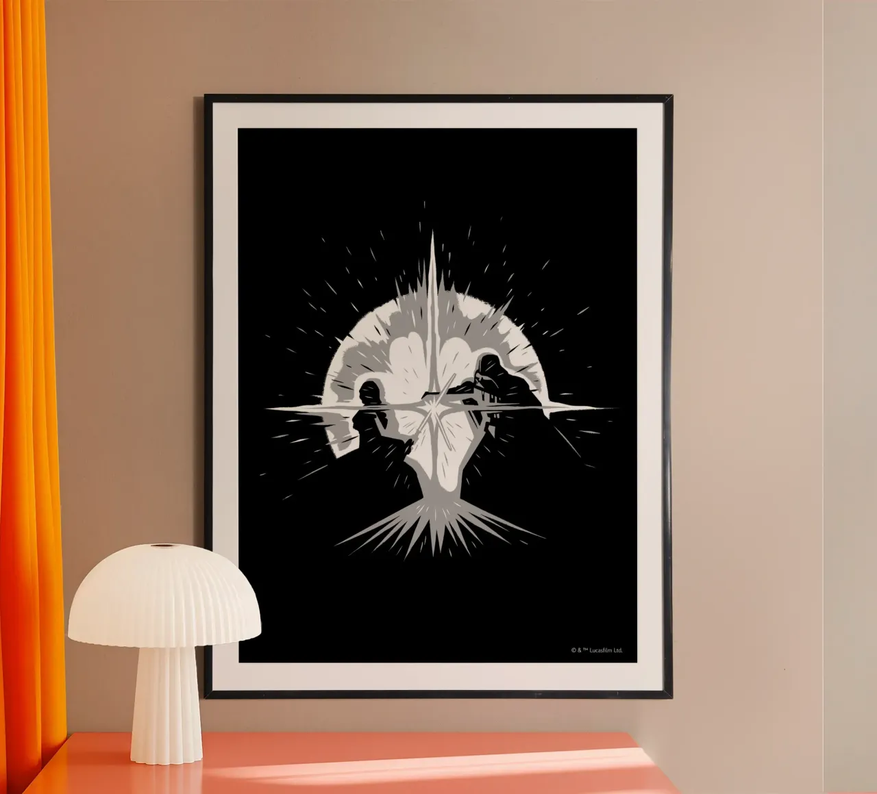 LIGHTSABER DUEL poster con telaio in alluminio da Star Wars