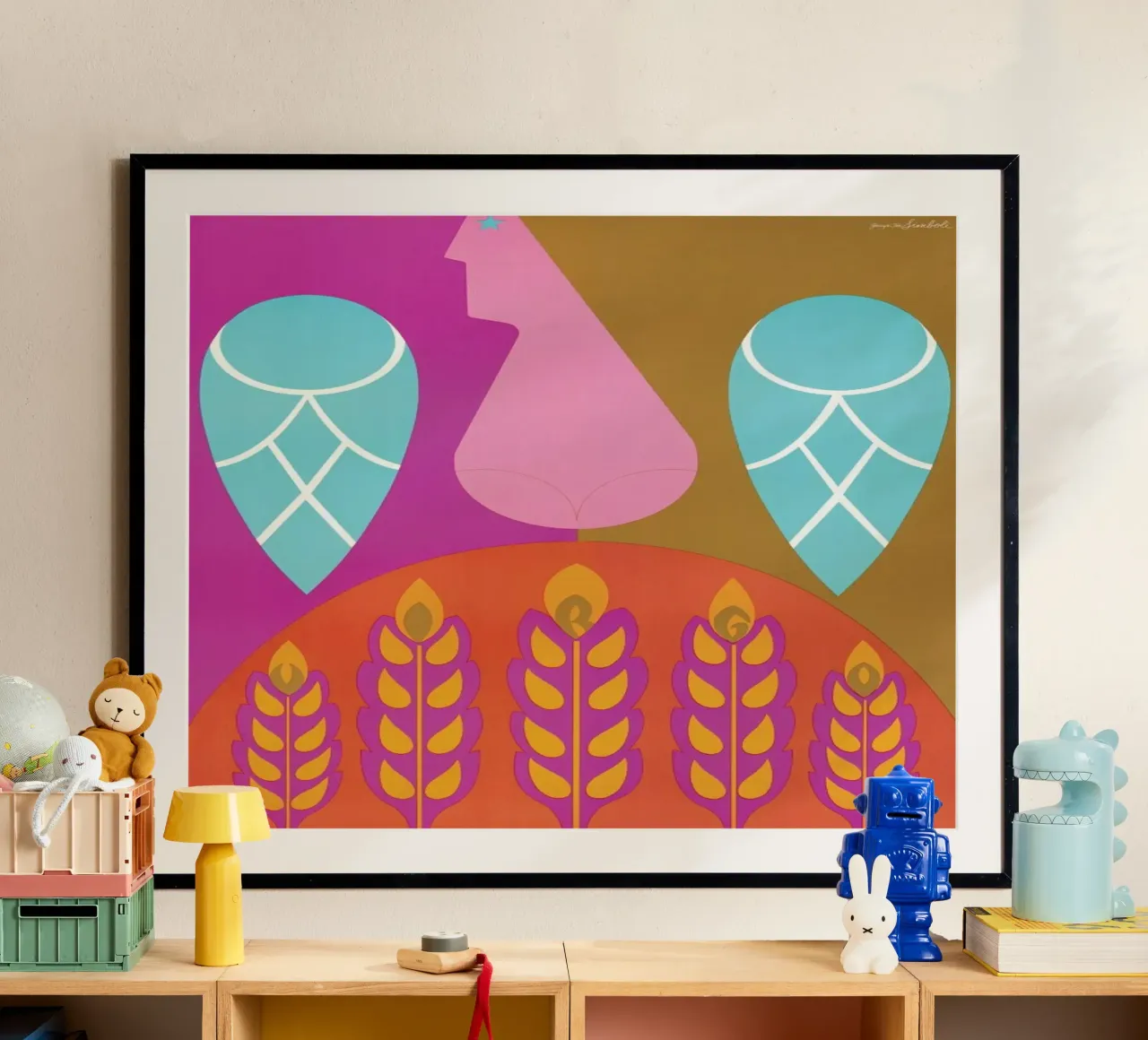 Virgo poster con telaio in legno da Simboli Design