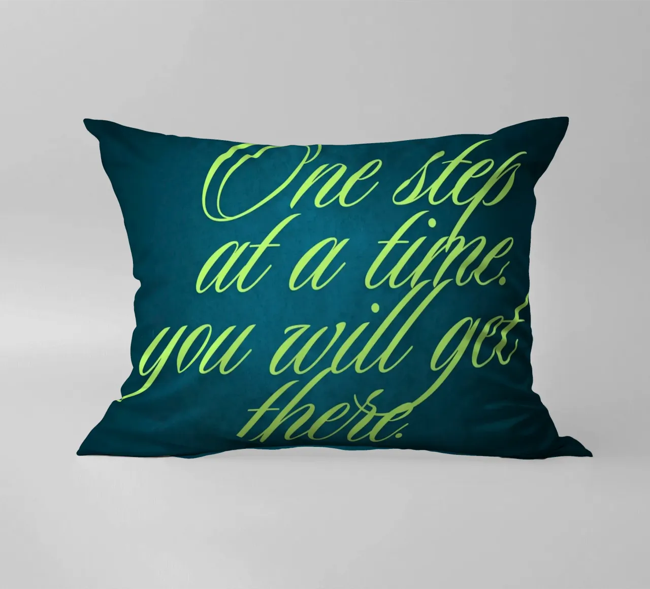 One Step at a Time decorative cushion by inspirational quote