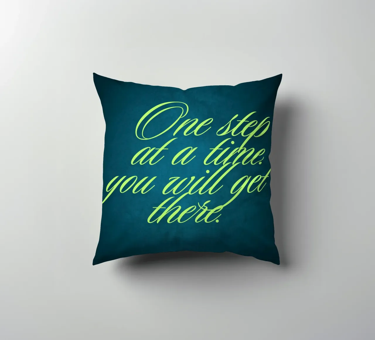 One Step at a Time decorative cushion by inspirational quote
