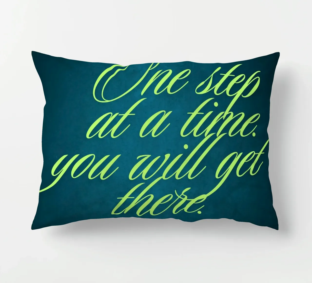 One Step at a Time decorative cushion by inspirational quote