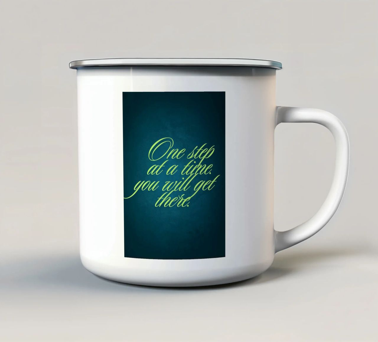 Un passo alla volta tazza in smalto da inspirational quote