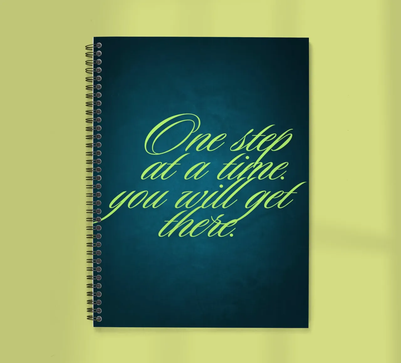 One Step at a Time spiral notebook by inspirational quote