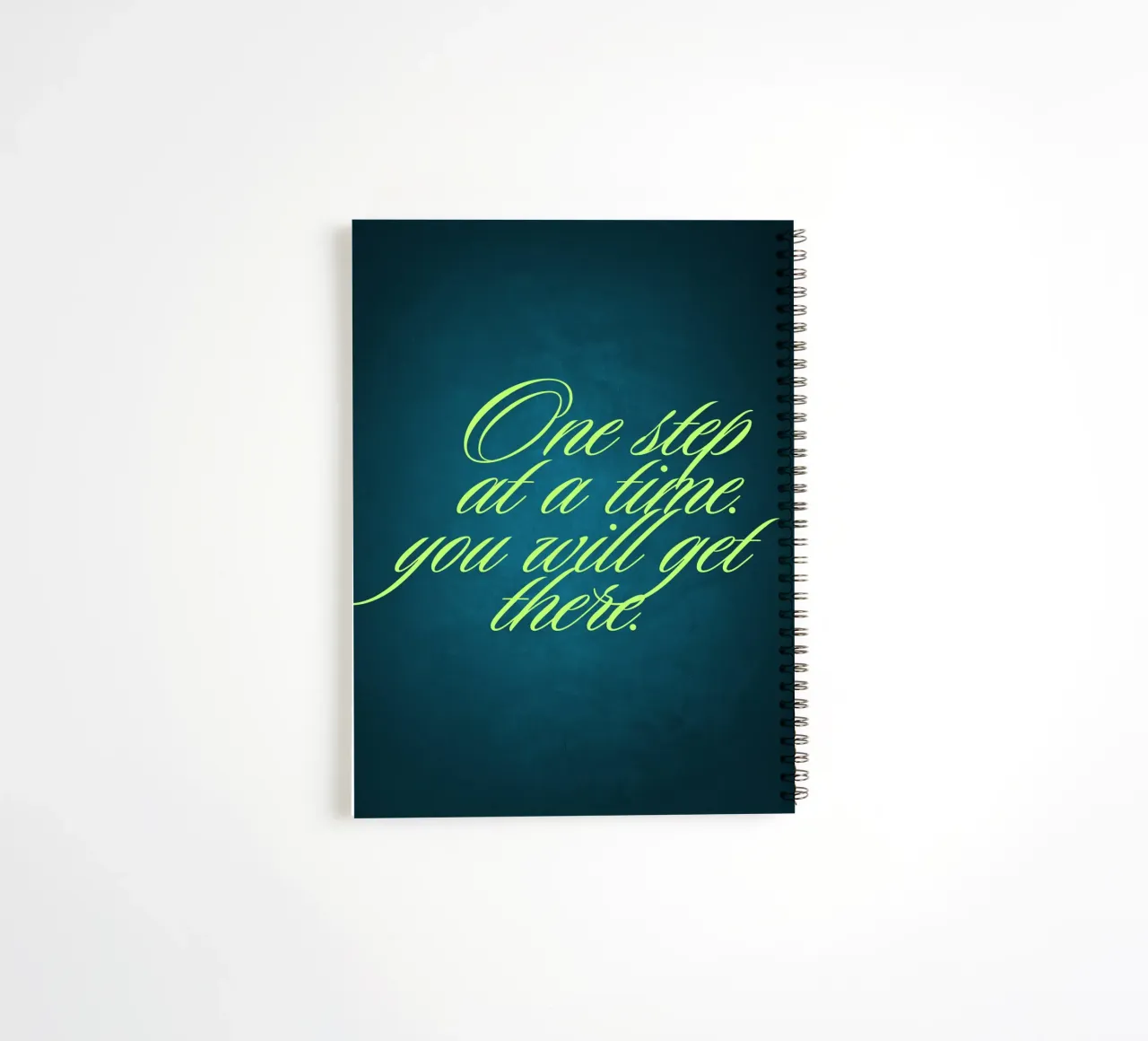 One Step at a Time spiral notebook by inspirational quote