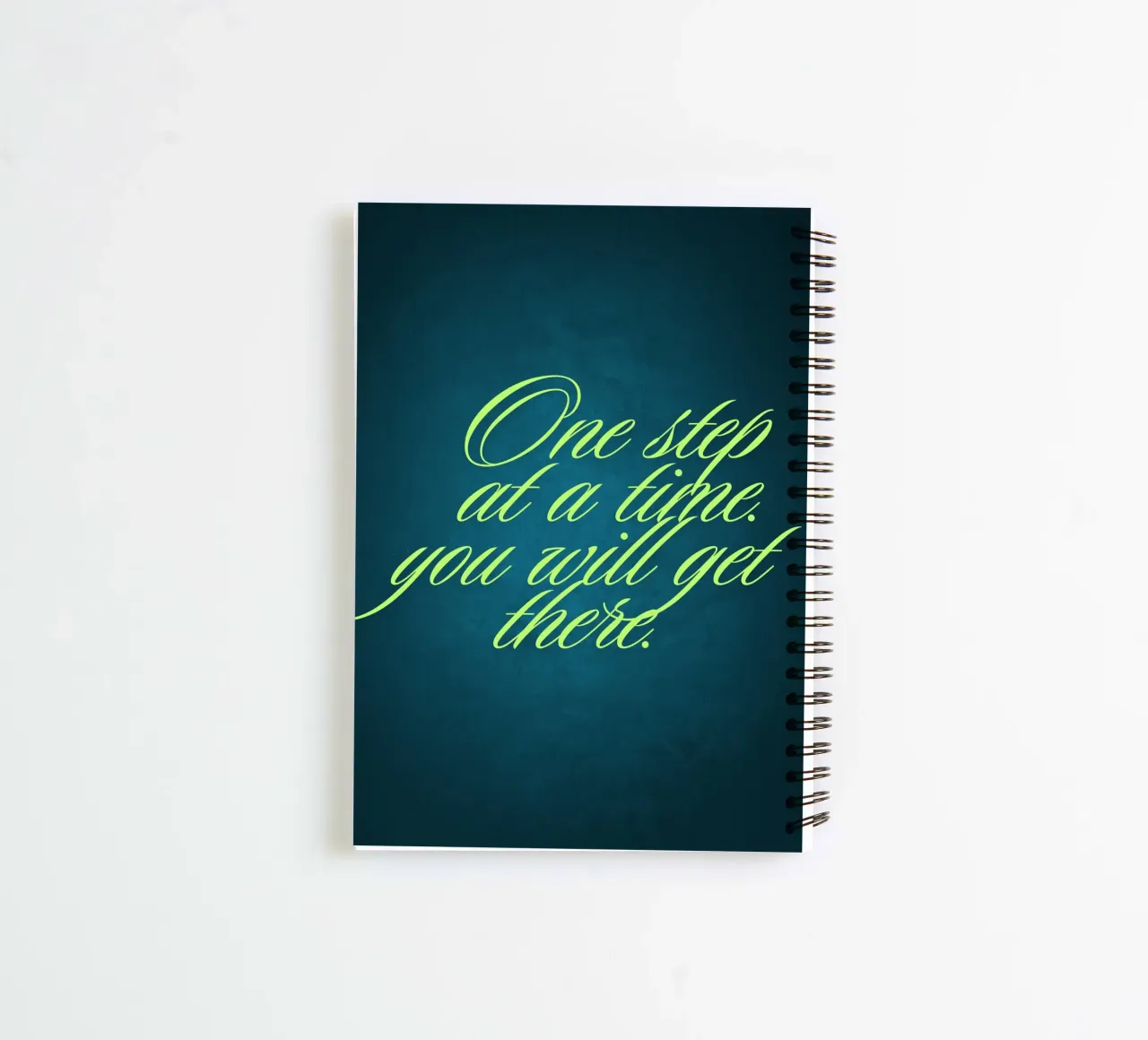 One Step at a Time spiral notebook by inspirational quote