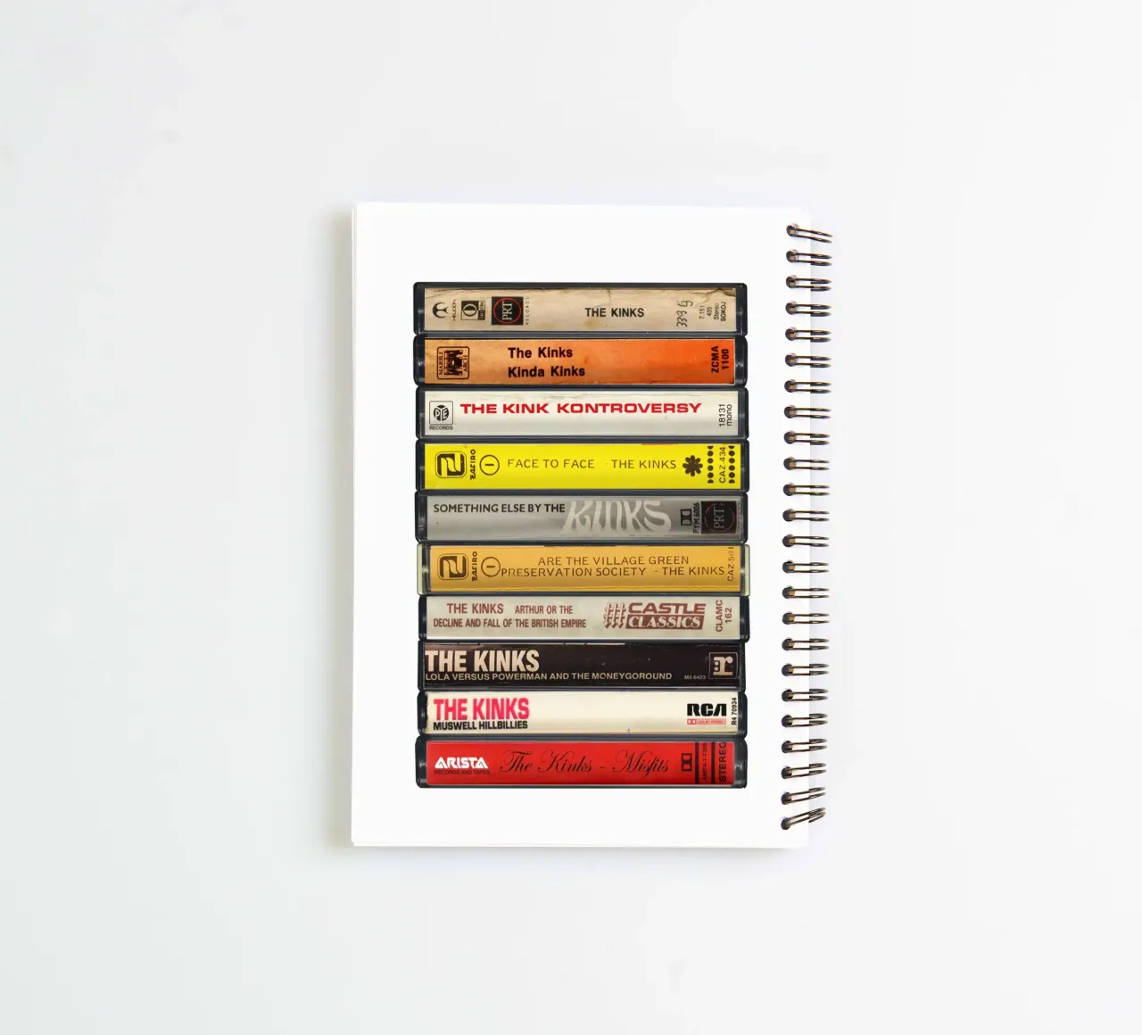 The Kinks - Collected Albums - Cassette Print spiral notebook by MrMustardPrints