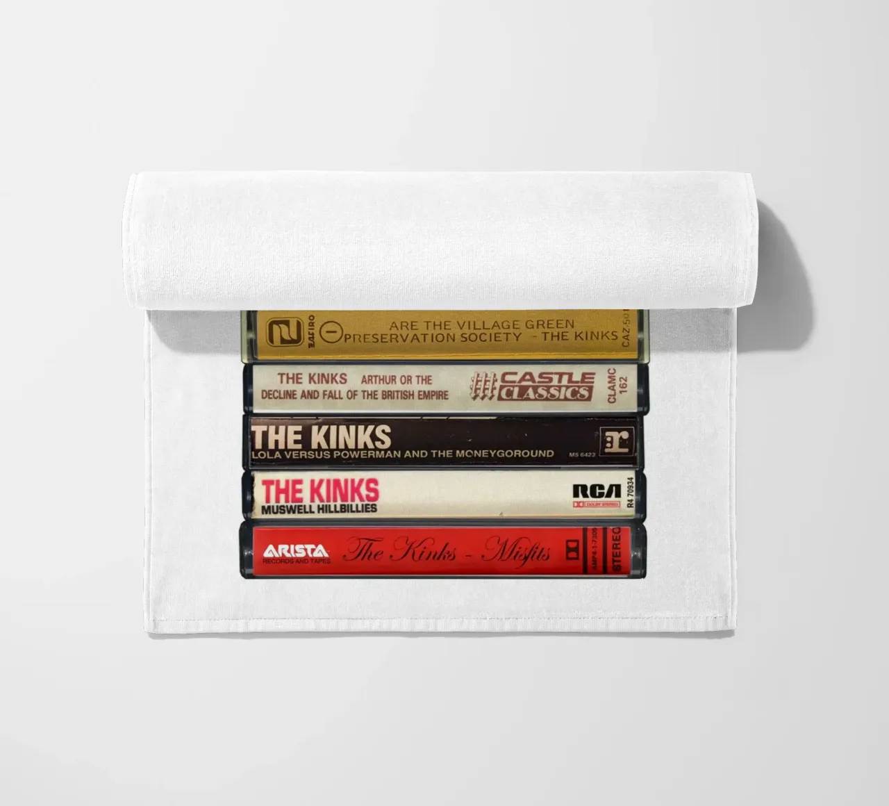 The Kinks - Collected Albums - Cassette Print beach towel by MrMustardPrints