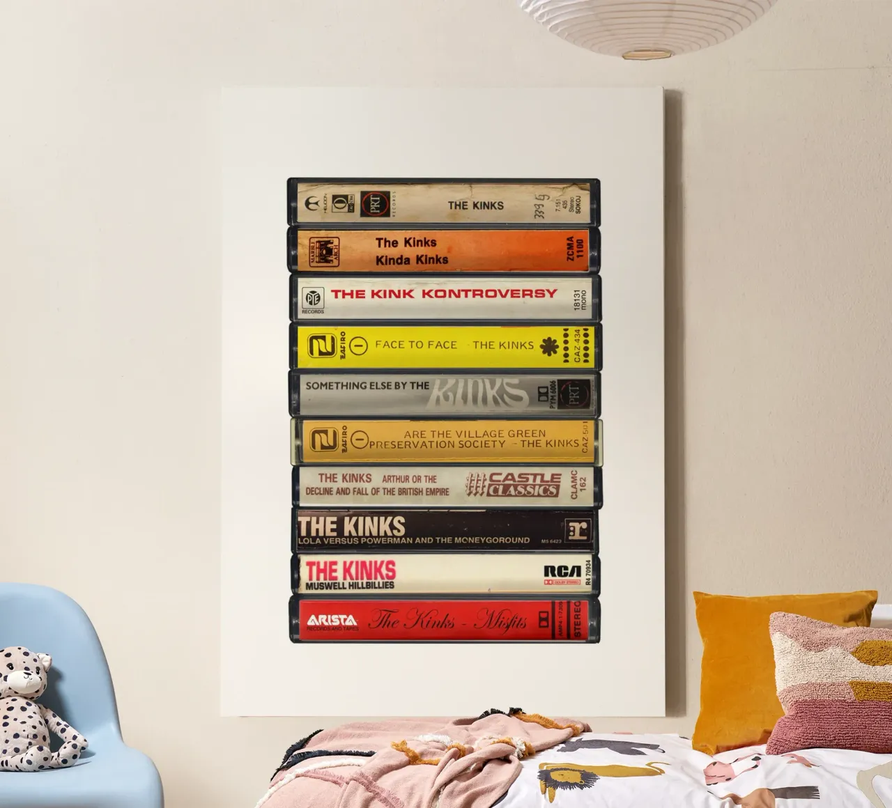 The Kinks - Collected Albums - Cassette Print canvas by MrMustardPrints