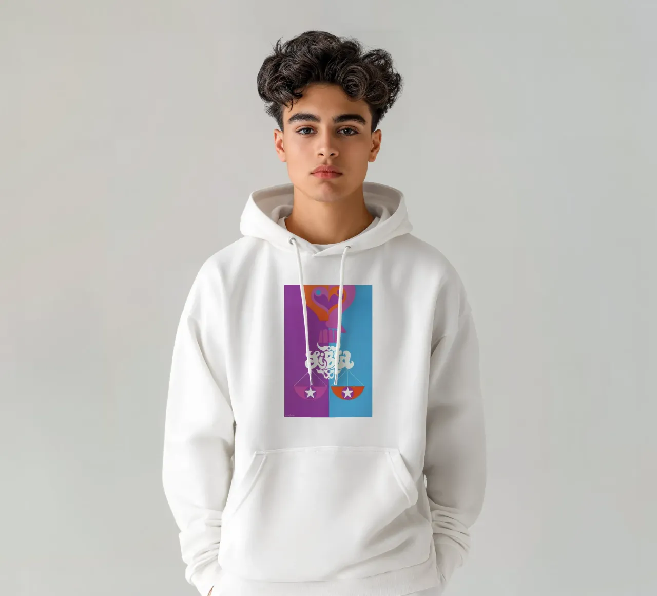 Libra felpa con cappuccio da Simboli Design