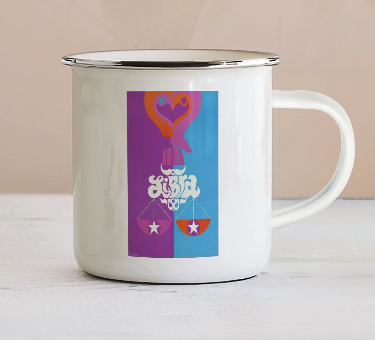 Libra tazza in smalto da Simboli Design