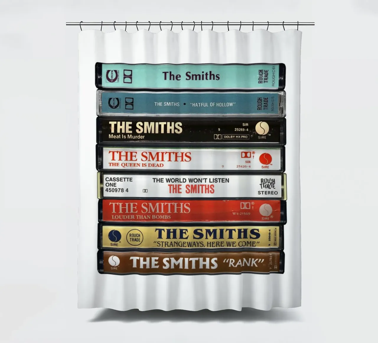 The Smiths - Collected Albums - Cassette Print shower curtain by MrMustardPrints
