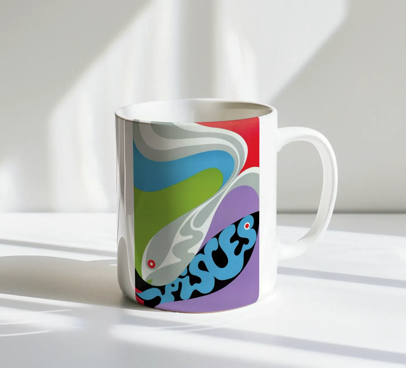 Pisces ceramic mug by Simboli Design