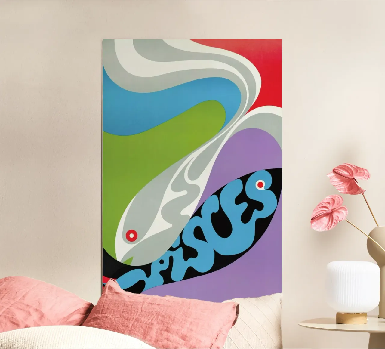 Pisces poster con telaio in legno da Simboli Design