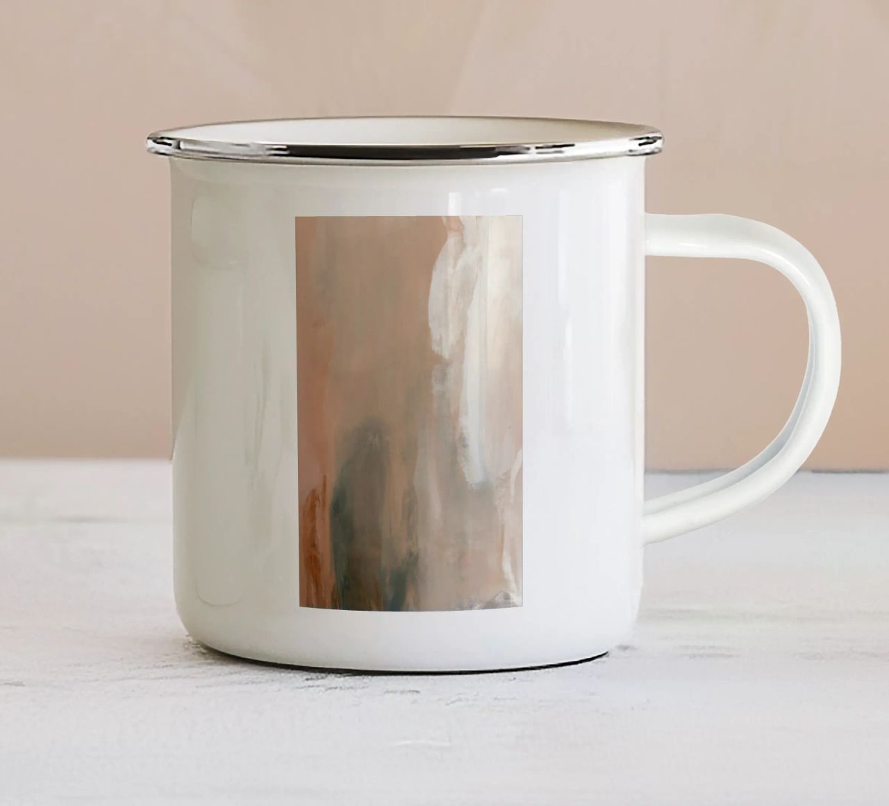 Boho Artistic 6 Texture 1 Emaille Tasse von Boho Print Collection